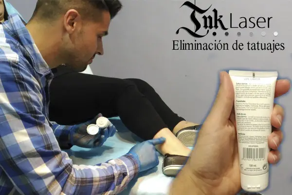 Crema para cuidado después de sesión para eliminar tatuaje con láser